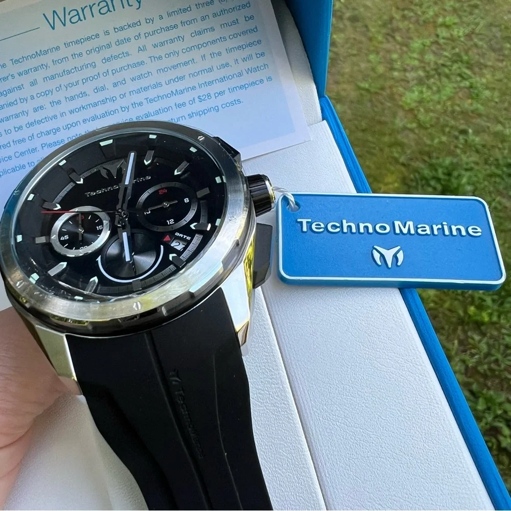 TechnoMarine Ocean Nomad Men's Watch - 43mm, Black Silver NWT